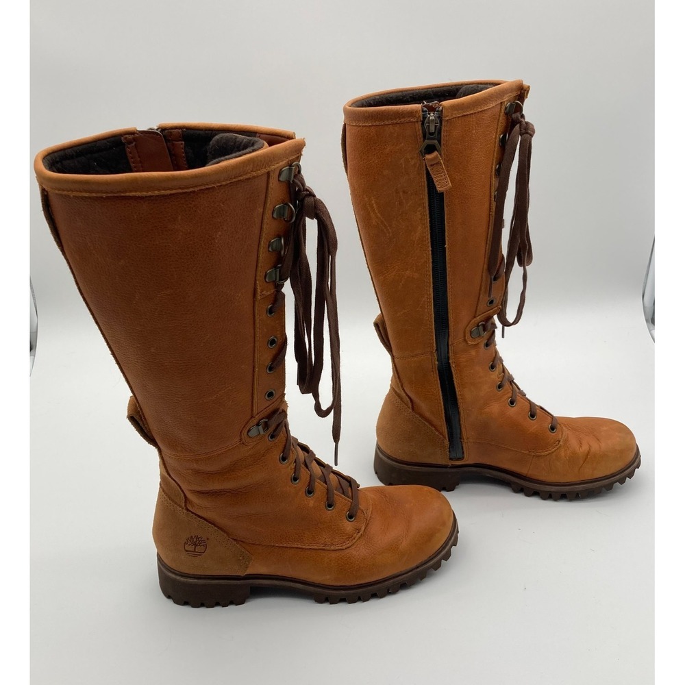 Timberland 15" Tall Brown Leather Riding Boots Waterproof Women's US 7 - Picture 5 of 14